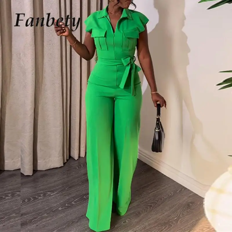 Fashion Lapel V-Neck Skinny Club Jumpsuits Chic Women Double Pockets Straight Pants Overall Summer Elegant Solid Lace-up Romper
Fashion Lapel V-Neck Skinny Club Jumpsuits Chic Women Double Pockets Straight Pants Overall Summer Elegant Solid Lace-up Romper