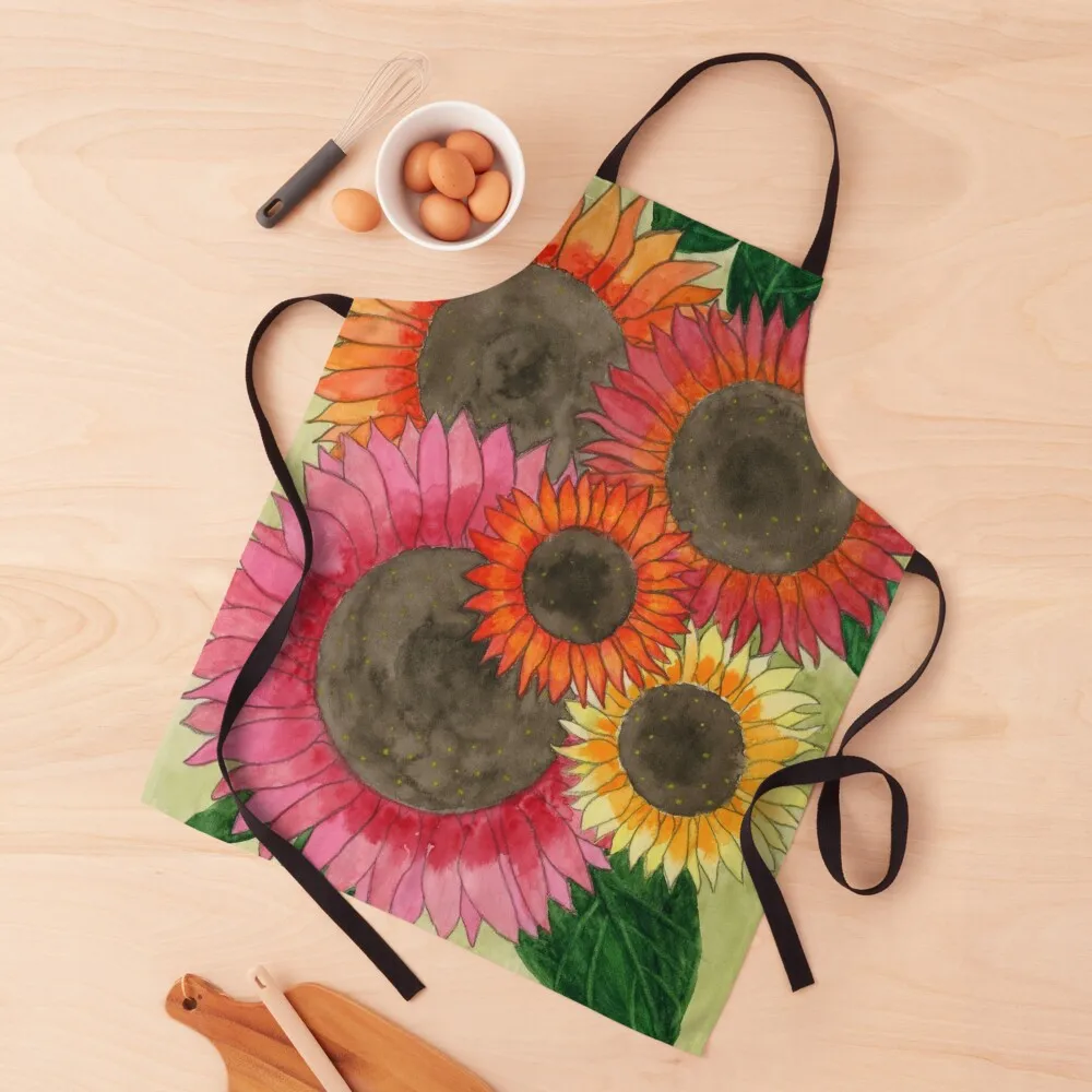 

Watercolor Sunflowers Apron Hairdressing Hairdresser Accessories Waterproof Apron An Apron