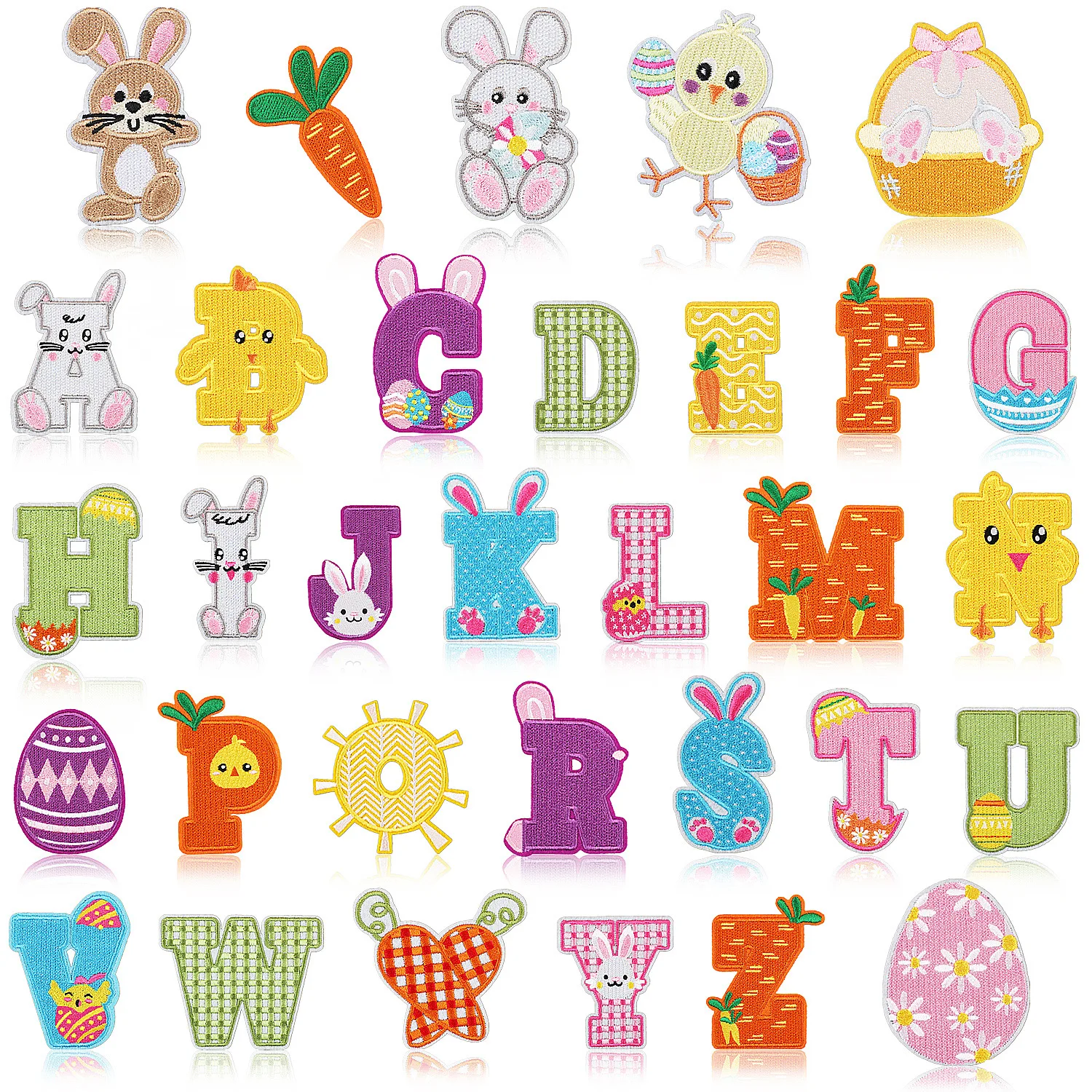 

Карнавальное пасхальное яйцо, кролик, вышитые буквы, логотип, аксессуары для одежды, патчи, утюжок, сумка, одежда для детей, сделай сам