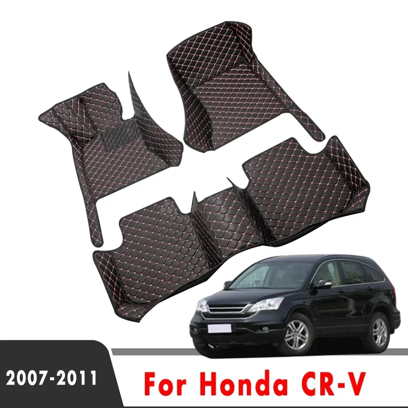 

LHD Car Floor Mats For Honda CR-V CRV 2011 2010 2009 2008 2007 Auto Interior Accessories Carpets Custom Waterproof Leather Rugs