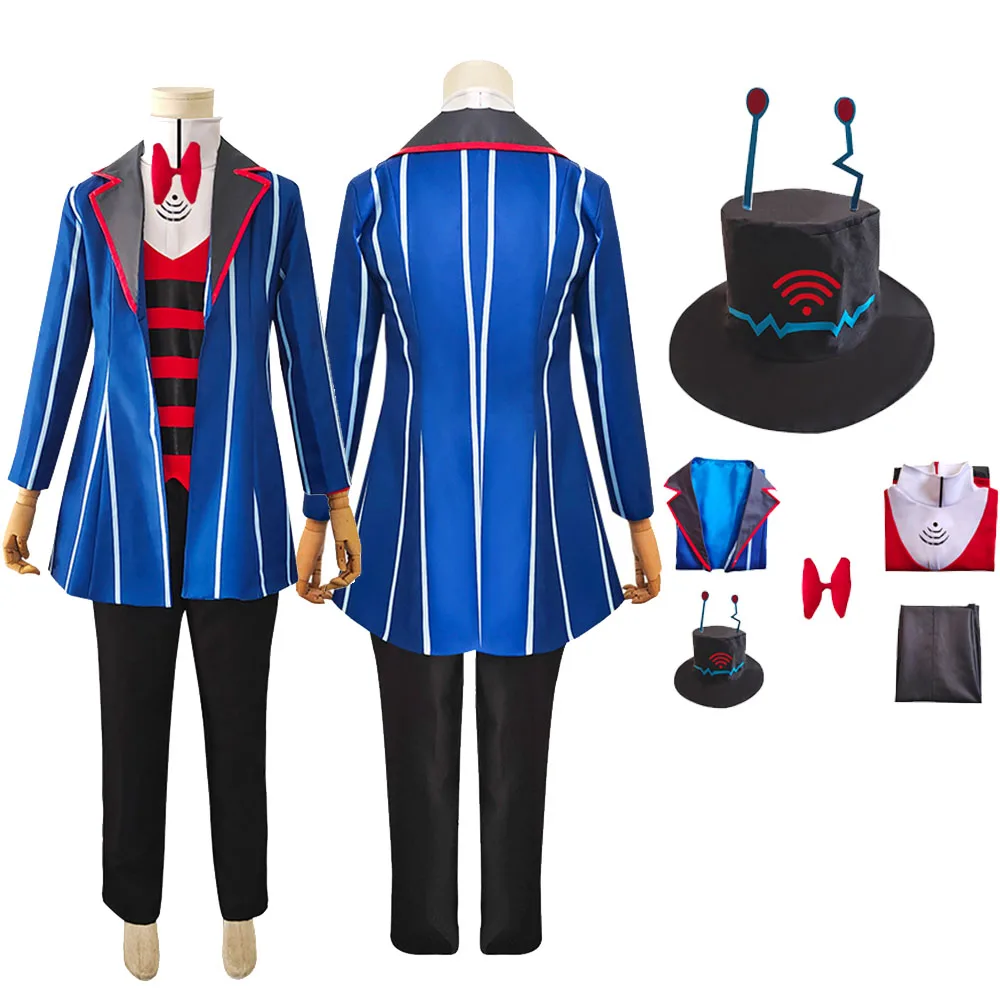 

Anime Hotel Fantasy Vox Cosplay Costume Adult Uniform Coat Pants Hat Outfits Cartoon Disguise Halloween Carnival Party Suit