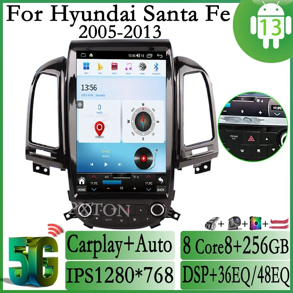 Pxton Android 13 Carplay Tesla Screen Car Radio For Hyundai Santa Fe 2005-2013 GPS Navigation Auto Stereo Multimedia Player
Pxton Android 13 Carplay Tesla Screen Car Radio For Hyundai Santa Fe 2005-2013 GPS Navigation Auto Stereo Multimedia Player