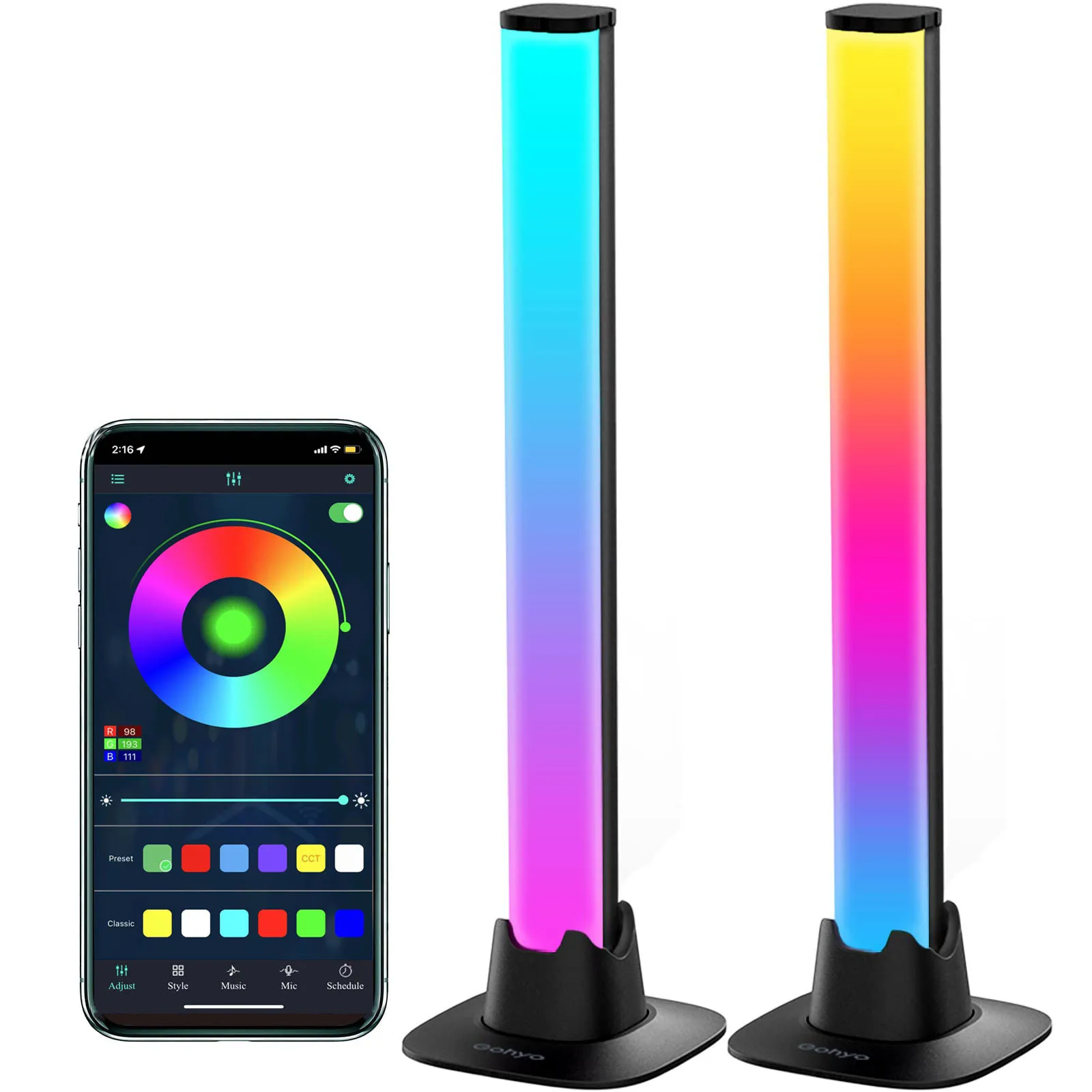 Smart Pickup Light RGB Sound Control Nightlight App Control Music Rhythm Ambient LED Lamp For Bar TV Computer Desktop With Base
Smart Pickup Light RGB Sound Control Nightlight App Control Music Rhythm Ambient LED Lamp For Bar TV Computer Desktop With Base