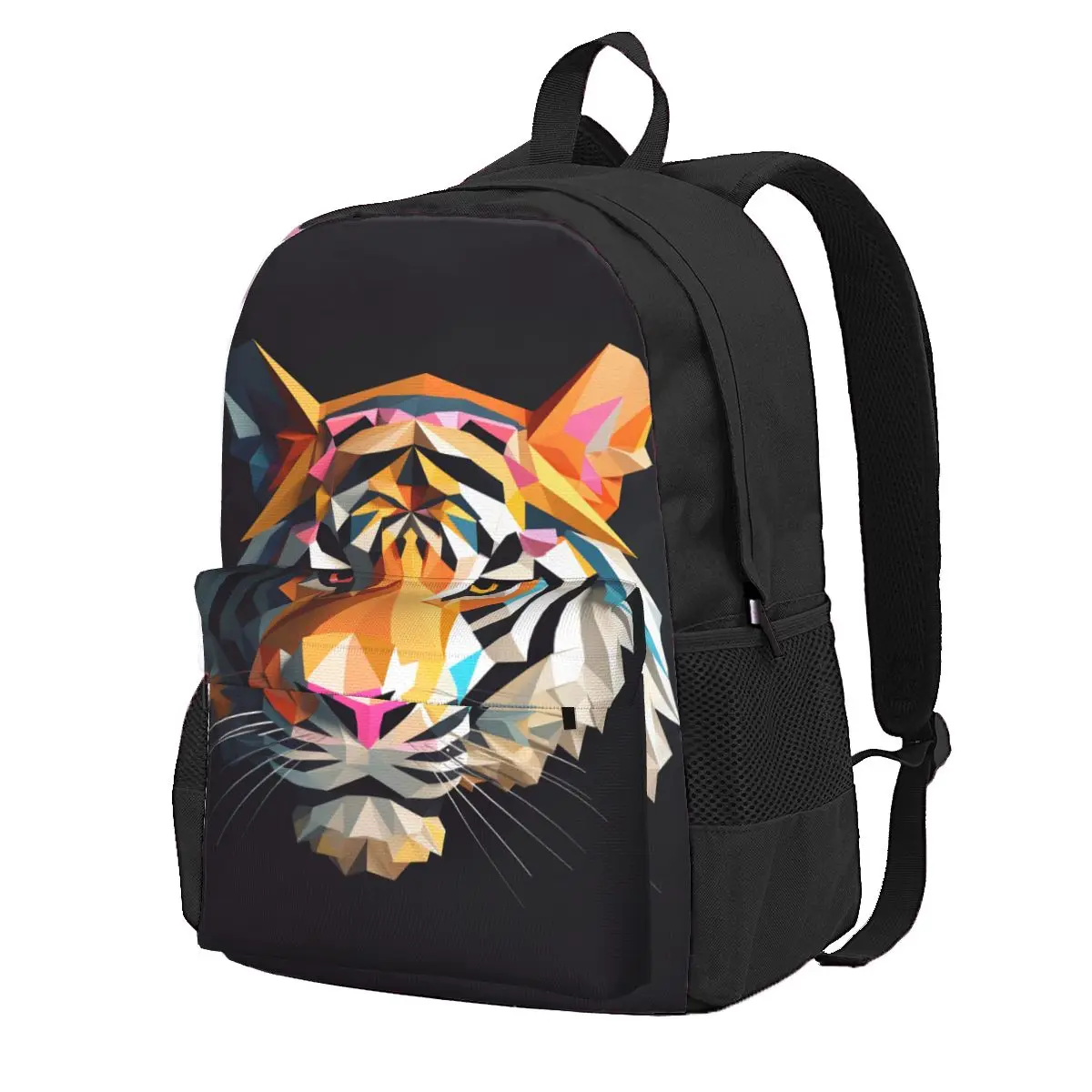 

Большой женский рюкзак с принтом тигра, полиэстеровый ранец с геометрическим рисунком, цветные школьные ранцы для улицы