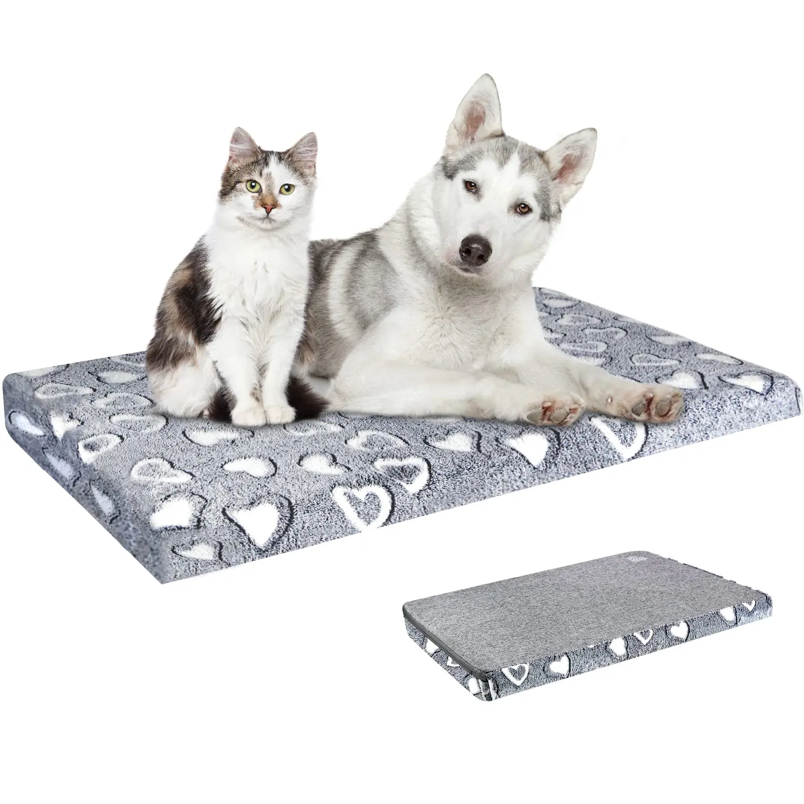 

Reversible Dog Mat: Crate Bed with Waterproof Inner Linings, Removable Machine Washable Cover, Firm Support Dog Pad, XXL