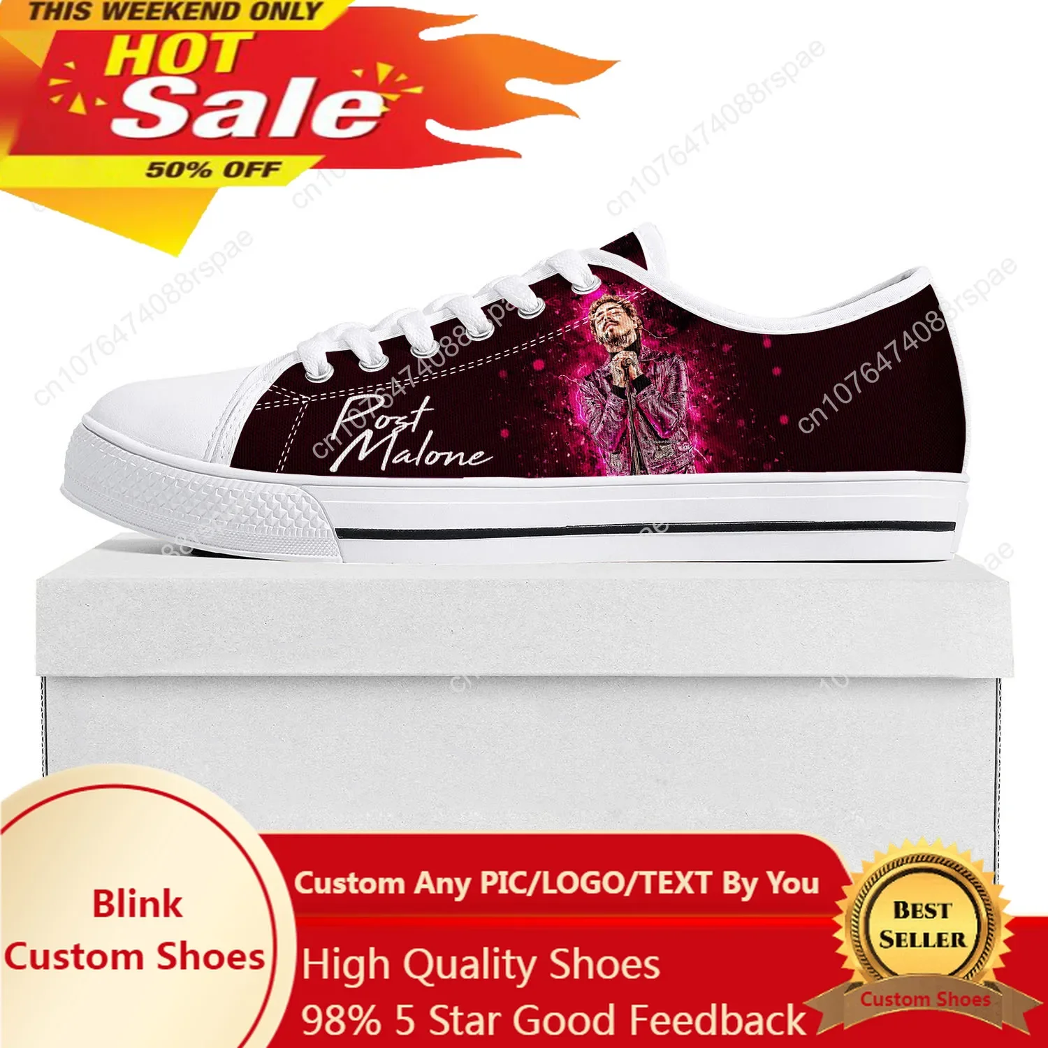 Post Malone Hot Singer Low Top High Quality Sneakers Mens Womens Teenager Canvas Sneaker Prode Casual Couple Shoes Custom Shoe
Post Malone Hot Singer Low Top High Quality Sneakers Mens Womens Teenager Canvas Sneaker Prode Casual Couple Shoes Custom Shoe
