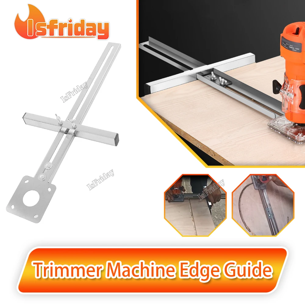 

New Bracket for Trimmer Machine Edge Guide Positioning Cutting Board Tool Hole Opener Woodworking Router Circle Milling Groove