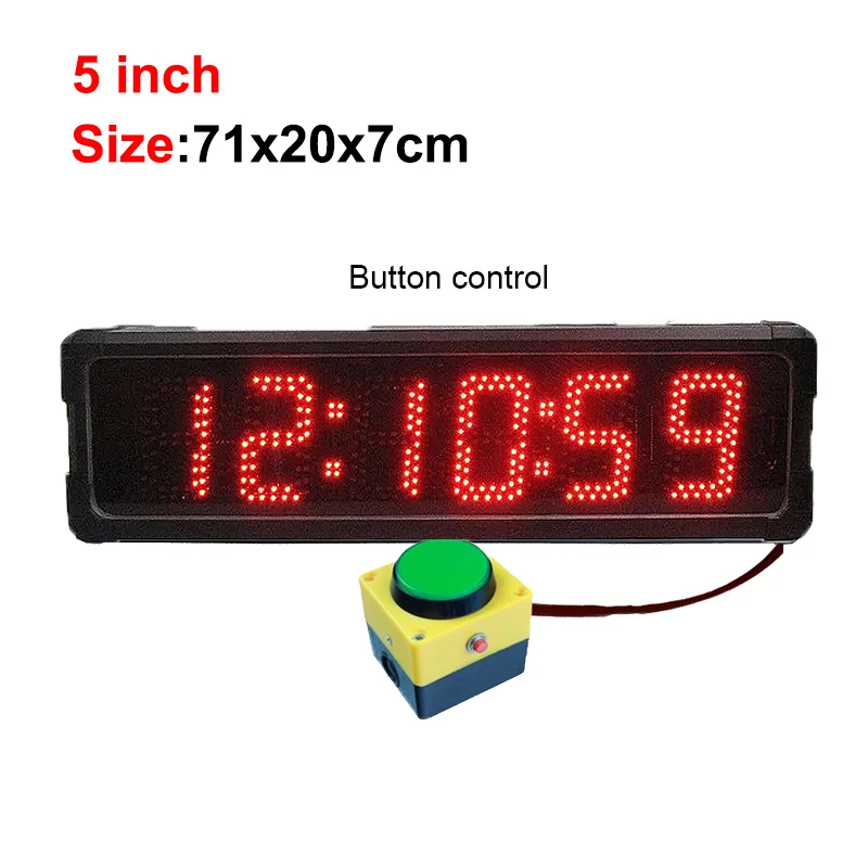 

5 Inch 6 Digit Double Sided Countdown Timer Led Display Dual Wall Clock with Button Control