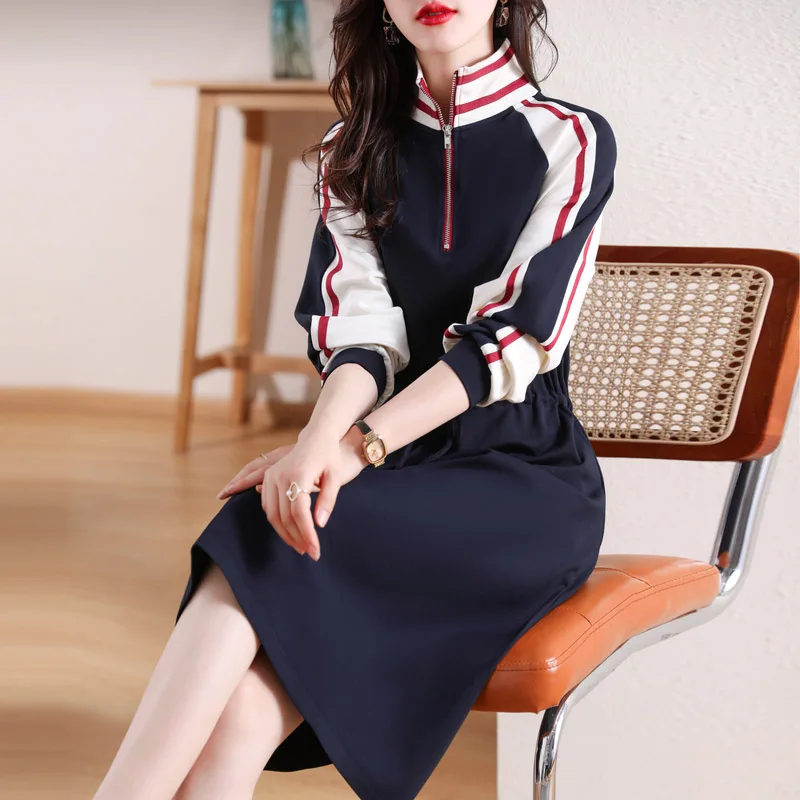 2024 Korean Fashion Simple Striped Lace-up Dresses Women Clothing Zipper Daily Casual Soft Commuting Dresses
2024 Korean Fashion Simple Striped Lace-up Dresses Women Clothing Zipper Daily Casual Soft Commuting Dresses