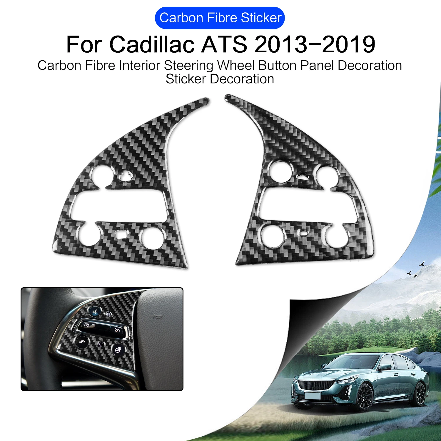 For Cadillac ATS 2013-2019 Sedan Accessories Car Carbon Fiber Interior Steering Wheel Button Panel Trim Sticker Decoration
For Cadillac ATS 2013-2019 Sedan Accessories Car Carbon Fiber Interior Steering Wheel Button Panel Trim Sticker Decoration