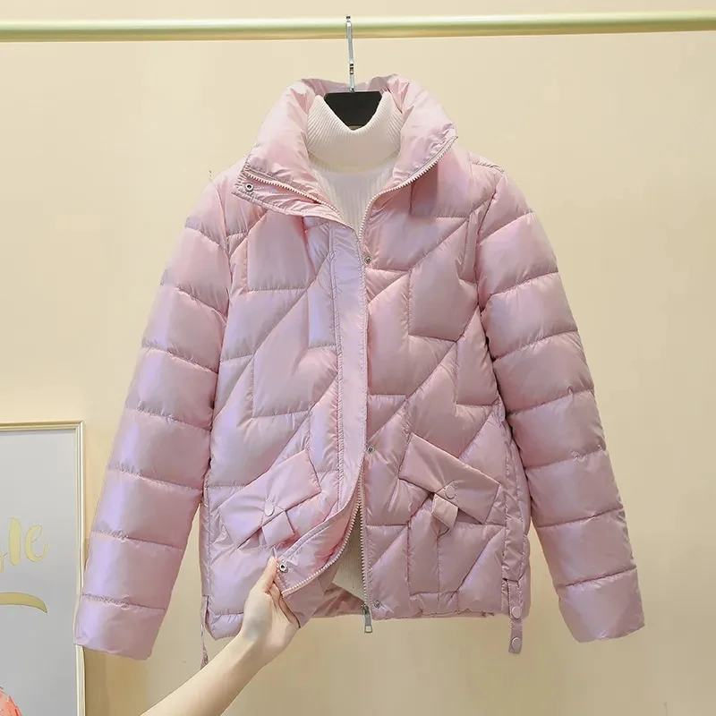 

2023 New Winter Parka Women Down Cotton Jacket Glossy Padded Casual Short Parkas Jackets Thick Warm Female Overcoat Outwear Top