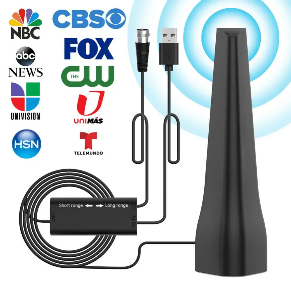 

Tv Antenna Free Hd Channels Signal-boosting 4k 300 Miles Range Tv Signal Receiver Indoor Hdtv Amplified Signal 36 Dbi 1080p Mini