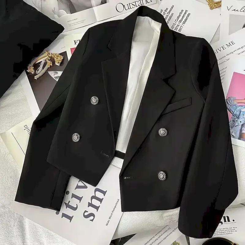 

UNXX 2023 весенние модные пальто Женский блейзер в Корейском стиле офисные укороченные блейзеры женский Универсальный уличный костюм с длинным рукавом Куртка