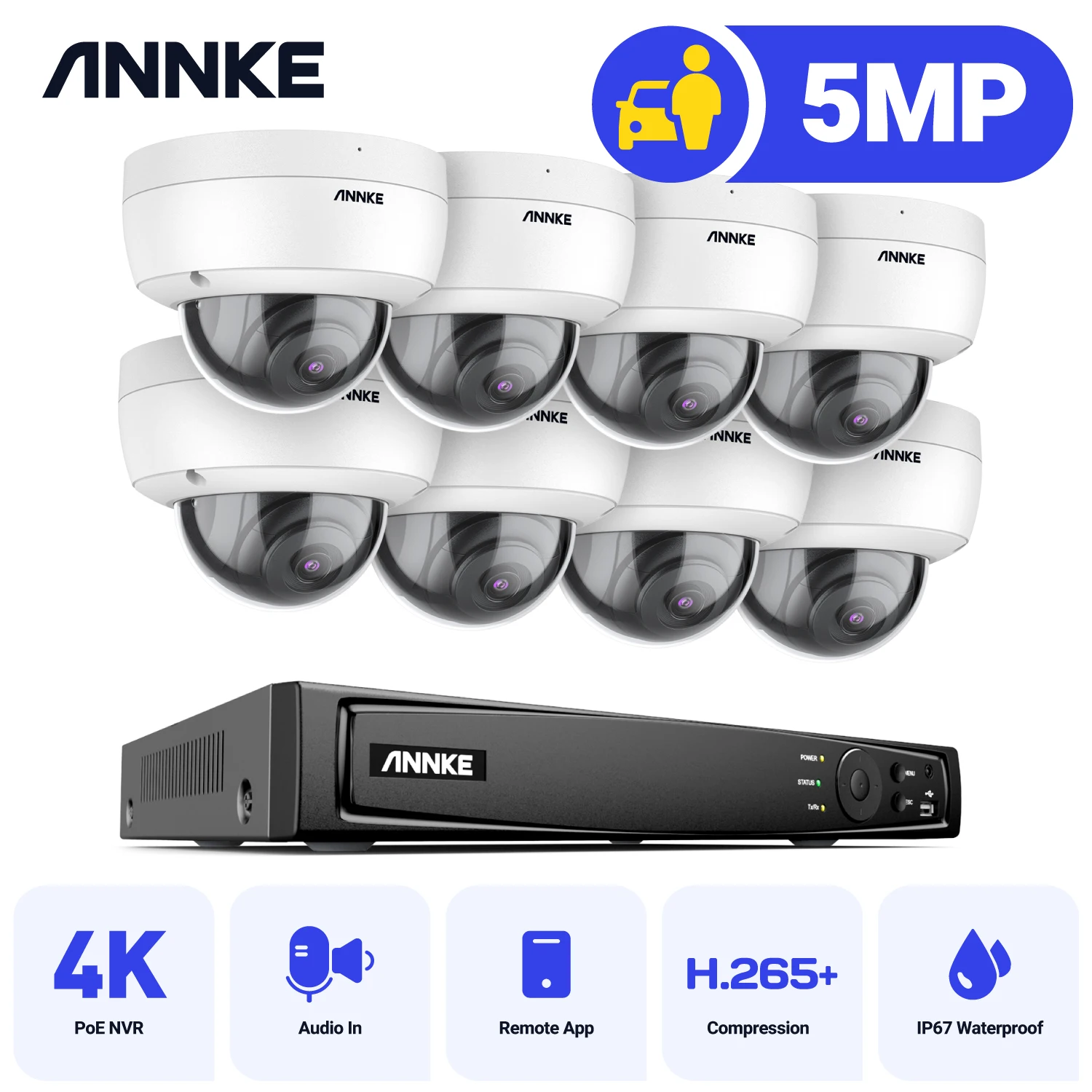 ANNKE 4K Ultra HD Network Video Surveillance Kit System H.265+ NVR , 8 × 8MP CCTV Camera 3K Ip camera Audio Recording CCTV Kit
ANNKE 4K Ultra HD Network Video Surveillance Kit System H.265+ NVR , 8 × 8MP CCTV Camera 3K Ip camera Audio Recording CCTV Kit
