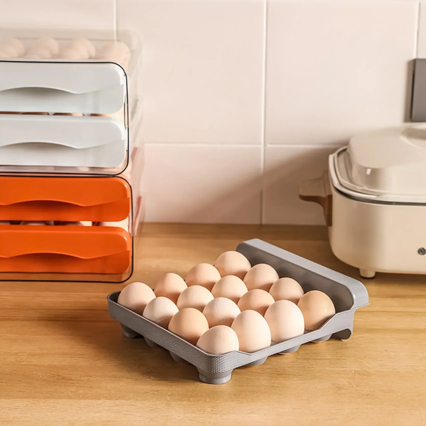 Egg Clear Type Bins Holder Fridger for Plastic Refrigerator Storage Stackable 2-layer Organizer Drawer
Egg Clear Type Bins Holder Fridger for Plastic Refrigerator Storage Stackable 2-layer Organizer Drawer