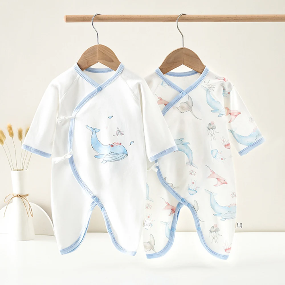 

2 Pieces Newborn Baby Girl Clothes Long Sleeve Cute Animal Print Spring Autumn 0-3 Months Hospital Baby Boy Romper