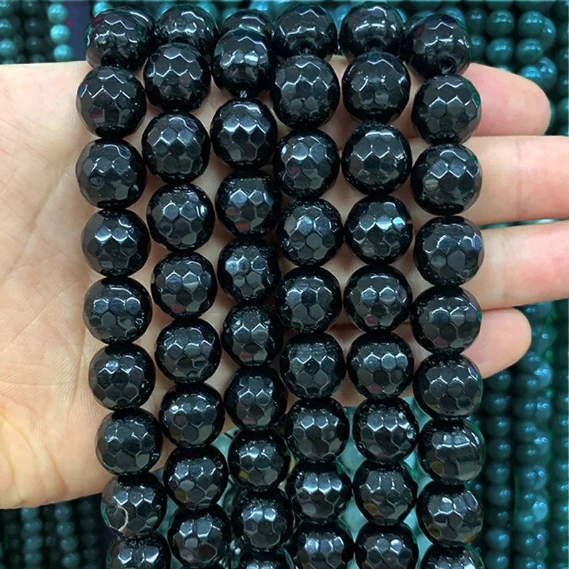 Natural Stone Black Agates Faceted Loose Beads For Jewelry Making DIY Charm Bracelet Accessories 15'' Wholesales 4/6/8/10/12mm 
Natural Stone Black Agates Faceted Loose Beads For Jewelry Making DIY Charm Bracelet Accessories 15'' Wholesales 4/6/8/10/12mm