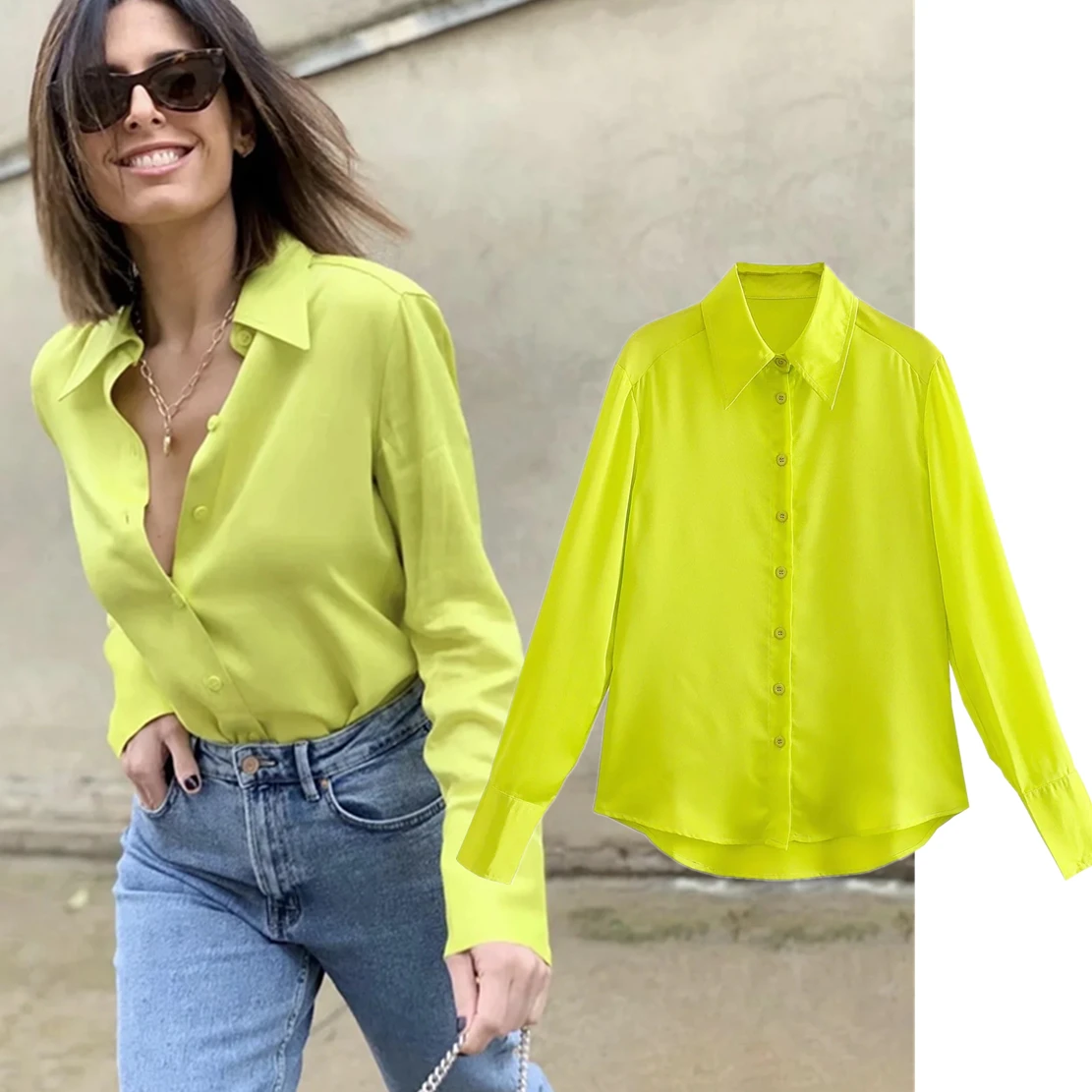 Dave&Di Satin Shirt Causal Long SLeeve Blouse Women Tops Ins Blogger Fashion Blouse
Dave&Di Satin Shirt Causal Long SLeeve Blouse Women Tops Ins Blogger Fashion Blouse