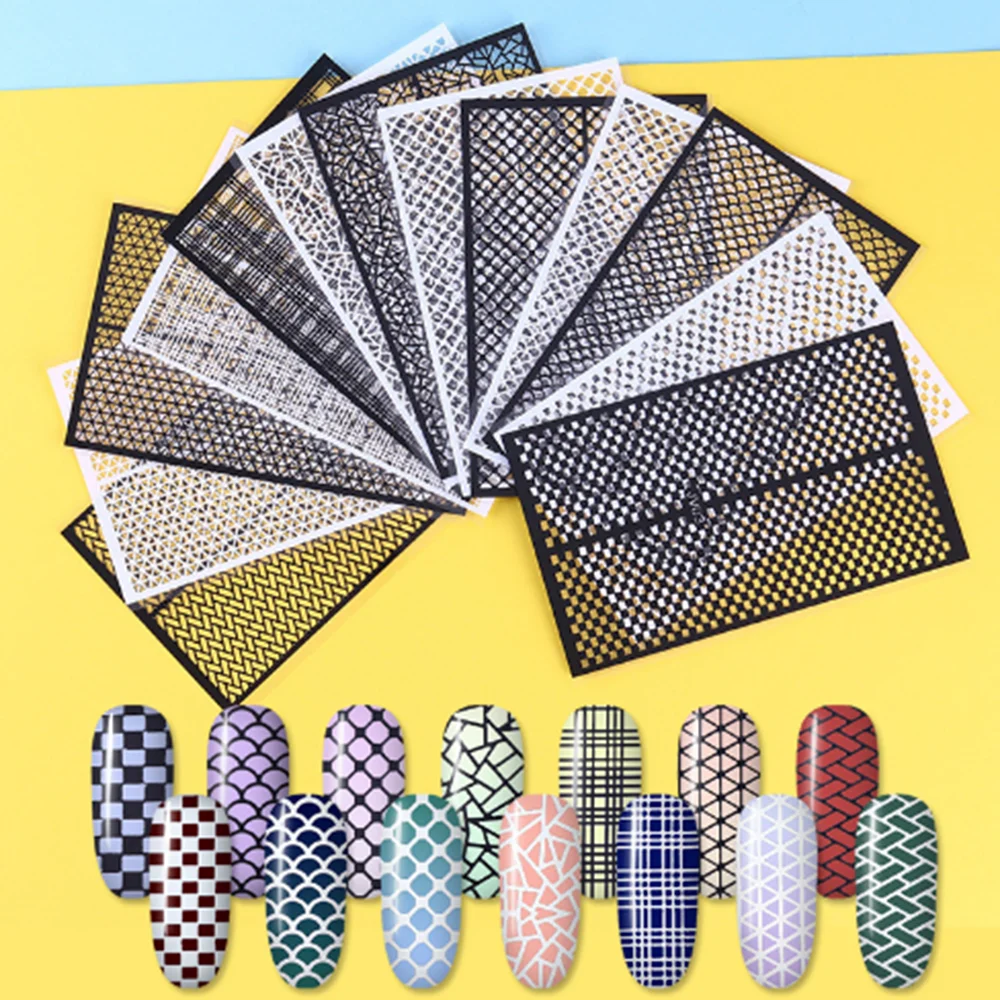1pcs Fish Scale Nail Sticker Nail Art Adhesive Decals Net Line Geometry Hollow Designs 3D Manicure Decor Wraps Template Stickers
1pcs Fish Scale Nail Sticker Nail Art Adhesive Decals Net Line Geometry Hollow Designs 3D Manicure Decor Wraps Template Stickers