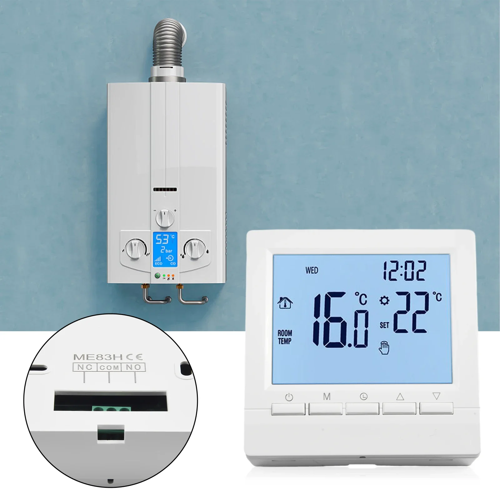 Room Thermostat Room Temperature Sensor Cable Spare Parts Replacement Room Heating Controller Digital LCD Plastic+Metal
Room Thermostat Room Temperature Sensor Cable Spare Parts Replacement Room Heating Controller Digital LCD Plastic+Metal