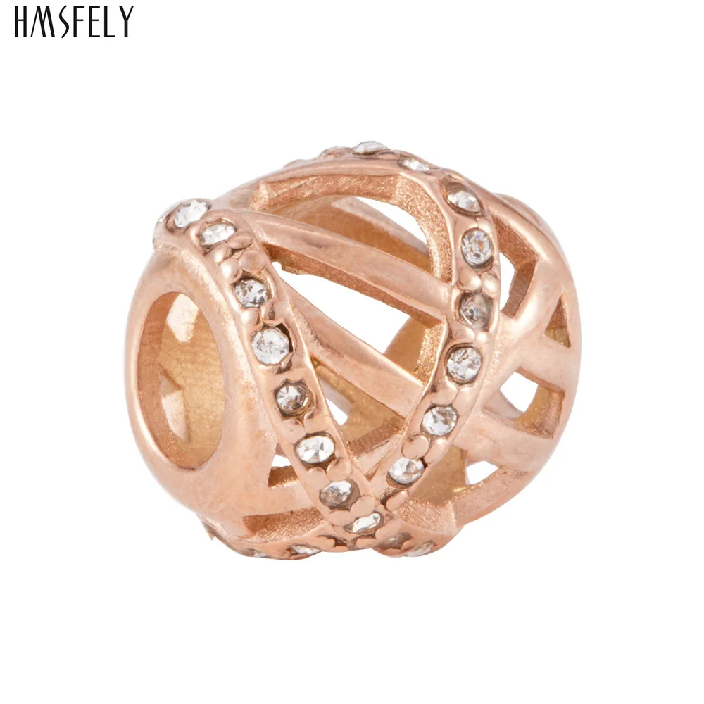 Хрустальные Полые бусины HMSFELY в форме розы для очаровательных женщин, браслетов, ювелирных изделий, хрустальные бусины из нержавеющей стали 316l 
Хрустальные Полые бусины HMSFELY в форме розы для очаровательных женщин, браслетов, ювелирных изделий, хрустальные бусины из нержавеющей стали 316l