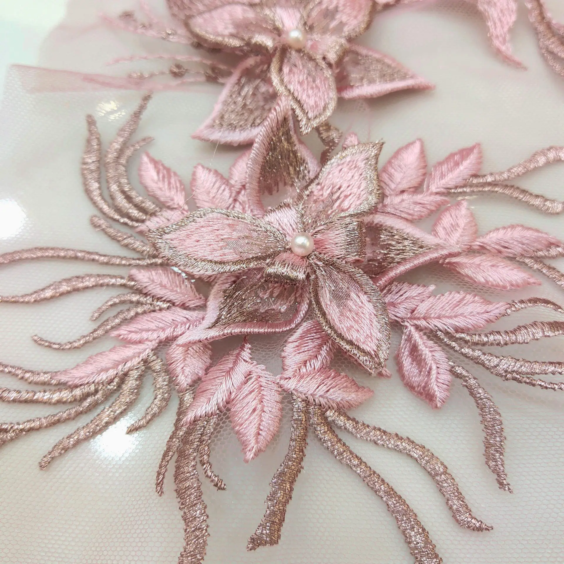 Multi color nail bead embroidery lace embroidery DIY wedding dress lace accessories three-dimensional lace Decal wholesale
Multi color nail bead embroidery lace embroidery DIY wedding dress lace accessories three-dimensional lace Decal wholesale