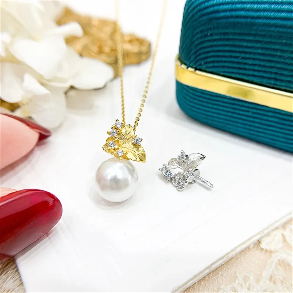 DIY Pearl Accessories S925 Sterling Silver Pendant Empty Gold Silver Necklace Pendant Fit 8-12mm Circle D205
DIY Pearl Accessories S925 Sterling Silver Pendant Empty Gold Silver Necklace Pendant Fit 8-12mm Circle D205
