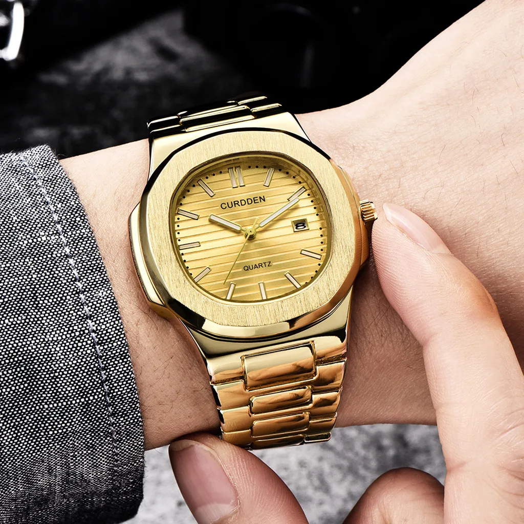 

Reloj Hombre Luxury Business Men Watchs Fashion Stainless Steel Quartz Wristwatch Male Sport Clock Relogio Masculino