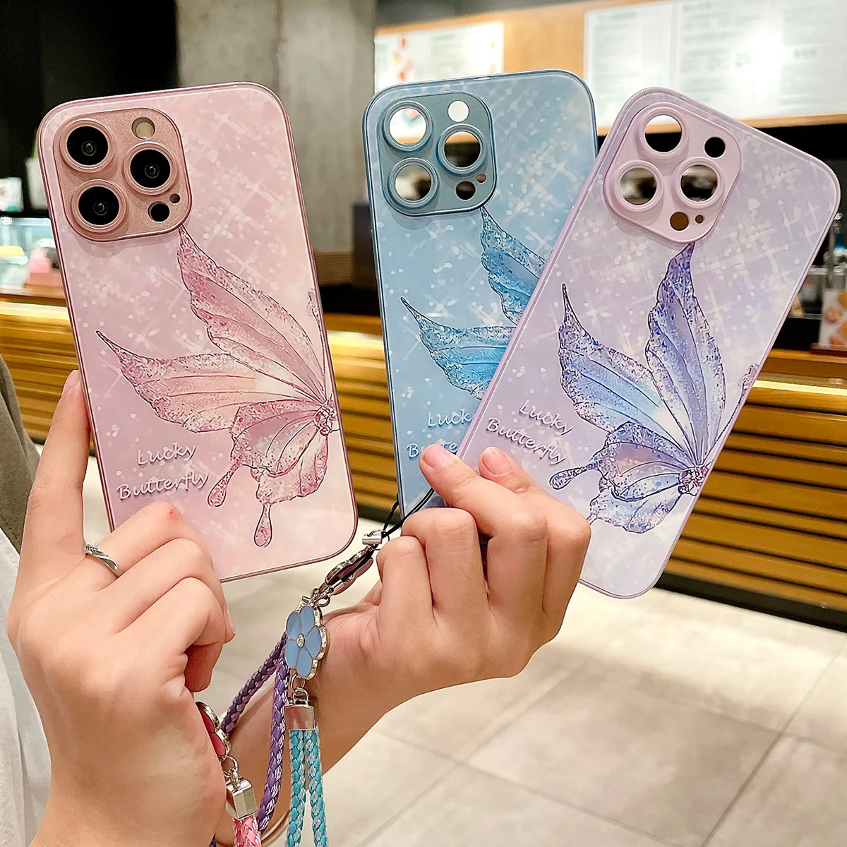 Luxury Flat Lucky Butterfly Flowers Pattern Glass Cover Fairy Glass Phone Case for iPhone 14 13 12 11 15 Pro Max Plus Back Cover
Luxury Flat Lucky Butterfly Flowers Pattern Glass Cover Fairy Glass Phone Case for iPhone 14 13 12 11 15 Pro Max Plus Back Cover