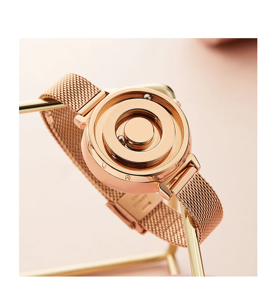 Eutour New Original Magnetic Rosegold Trend Women's Watch Female Student Quartz Minimalist Plant Fashion Stainless Steel Belt Eutour New Original Magnetic Rosegold Trend Women's Watch Female Student Quartz Minimalist Plant Fashion Stainless Steel Belt