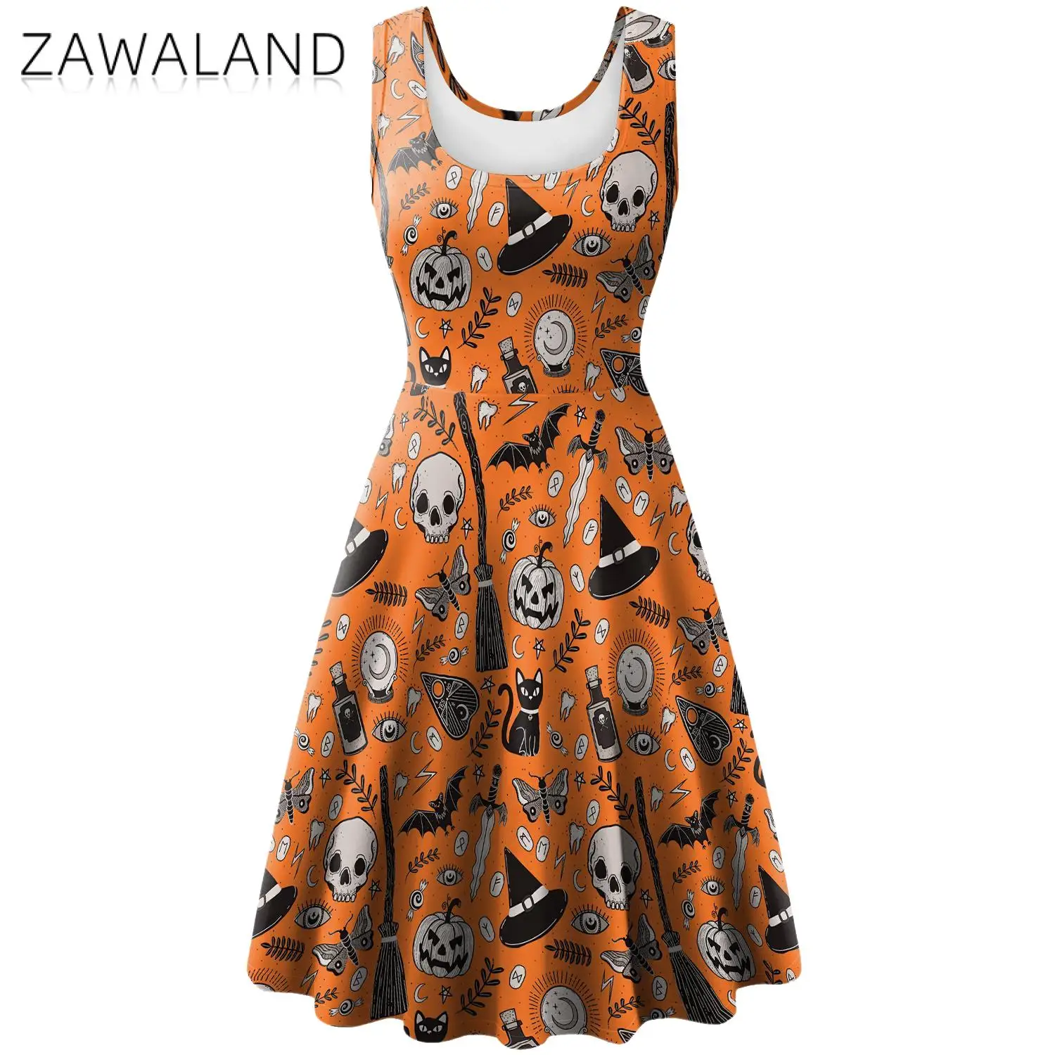 Zawaland Halloween Pumpkin Dress for Women Sexy Sleeveless Witch Party Ghastly 3D Skull Print Anime Clothes Summer Vintage Dress
Zawaland Halloween Pumpkin Dress for Women Sexy Sleeveless Witch Party Ghastly 3D Skull Print Anime Clothes Summer Vintage Dress