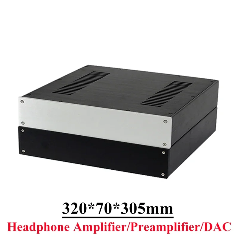 

320*70*305mm All Aluminum Headphone Amplifier Chassis Preamplifier DAC Decoder Enclosure Case Diy Audio Accessories