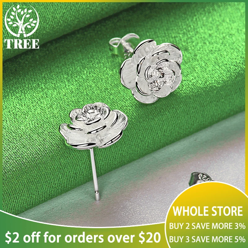 ALITREE 925 Sterling Silver Lotus Flower Stud Earrings For Women Earring Lady Fashion Party Engagement Wedding Jewelry Gifts
ALITREE 925 Sterling Silver Lotus Flower Stud Earrings For Women Earring Lady Fashion Party Engagement Wedding Jewelry Gifts