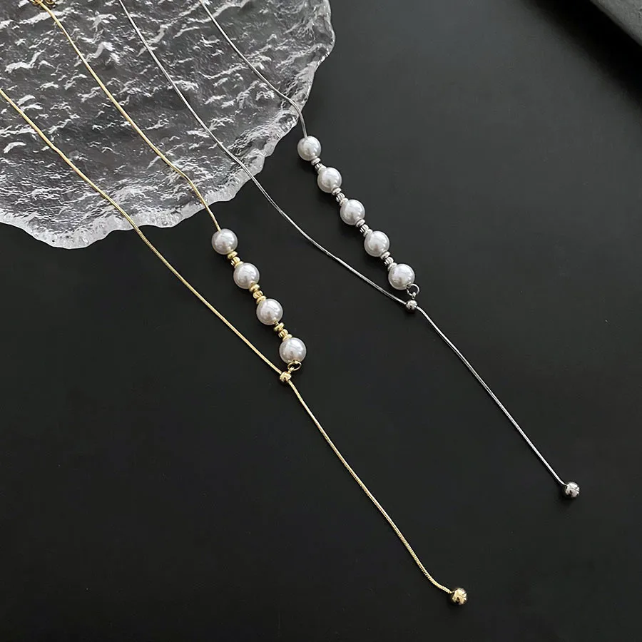 2023 explosion simple can pull the pearl necklace South Korea light luxury temperament choker female
2023 explosion simple can pull the pearl necklace South Korea light luxury temperament choker female