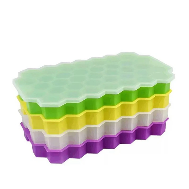 LBER Ice Cube Tray, 4 Pack Silicone Ice Trays With Lids, Stackable Flexible Ice Cube Molds For Freezer, Easy DIY Homemade
LBER Ice Cube Tray, 4 Pack Silicone Ice Trays With Lids, Stackable Flexible Ice Cube Molds For Freezer, Easy DIY Homemade