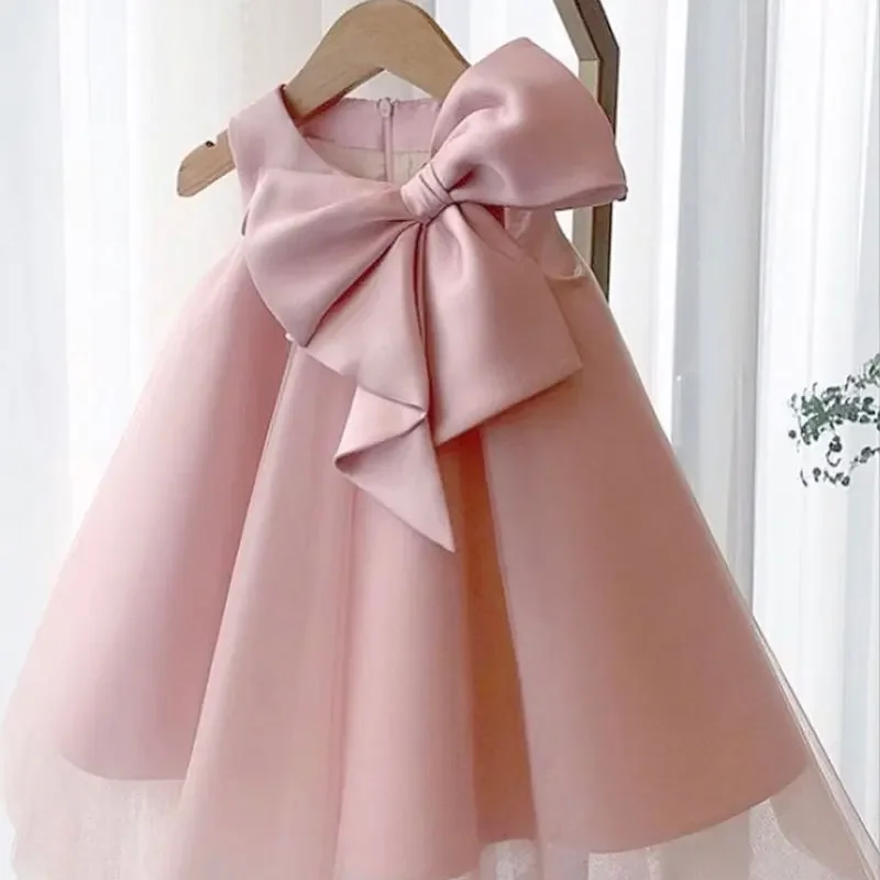 

Платье для маленьких девочек, свадебное платье на 1-й день рождения для девочек, вечерние платья принцессы, детская одежда для девочек, платье с большим бантом
