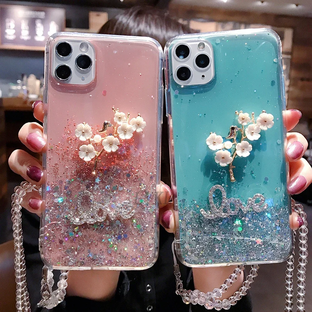 3D Flowers with Crystal Lanyard Phone Case for IPhone 13 11 12 15 Pro Max XR X XS Glitter Star Cover for IPhone 7 8 14 Plus Case
3D Flowers with Crystal Lanyard Phone Case for IPhone 13 11 12 15 Pro Max XR X XS Glitter Star Cover for IPhone 7 8 14 Plus Case