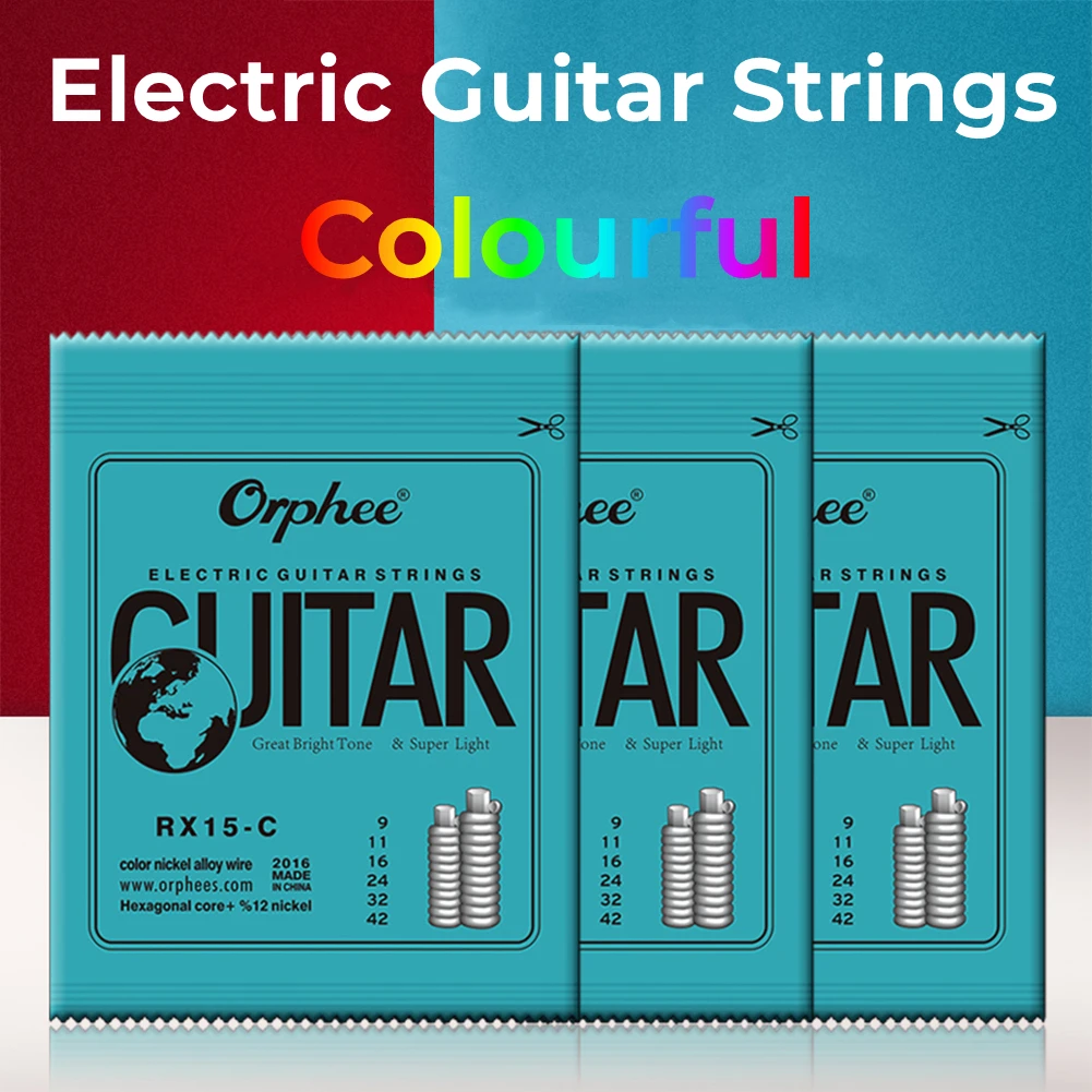 Orphee Colourful Electric Guitar Strings High Glossiness Hexagonal Carbon Steel Light Guitar Parts For Primary Guitar Players
Orphee Colourful Electric Guitar Strings High Glossiness Hexagonal Carbon Steel Light Guitar Parts For Primary Guitar Players