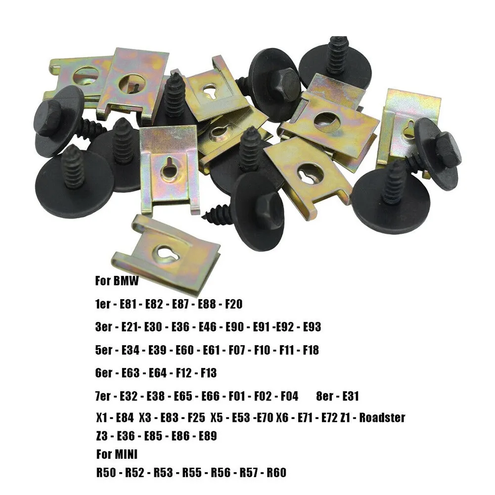 20pcs Chassis Engine Guard Metal Nut/Screw Washers U-shape Clip Car Fender Bumper Cross Head Screws For BMW E46 E92 E90
20pcs Chassis Engine Guard Metal Nut/Screw Washers U-shape Clip Car Fender Bumper Cross Head Screws For BMW E46 E92 E90
