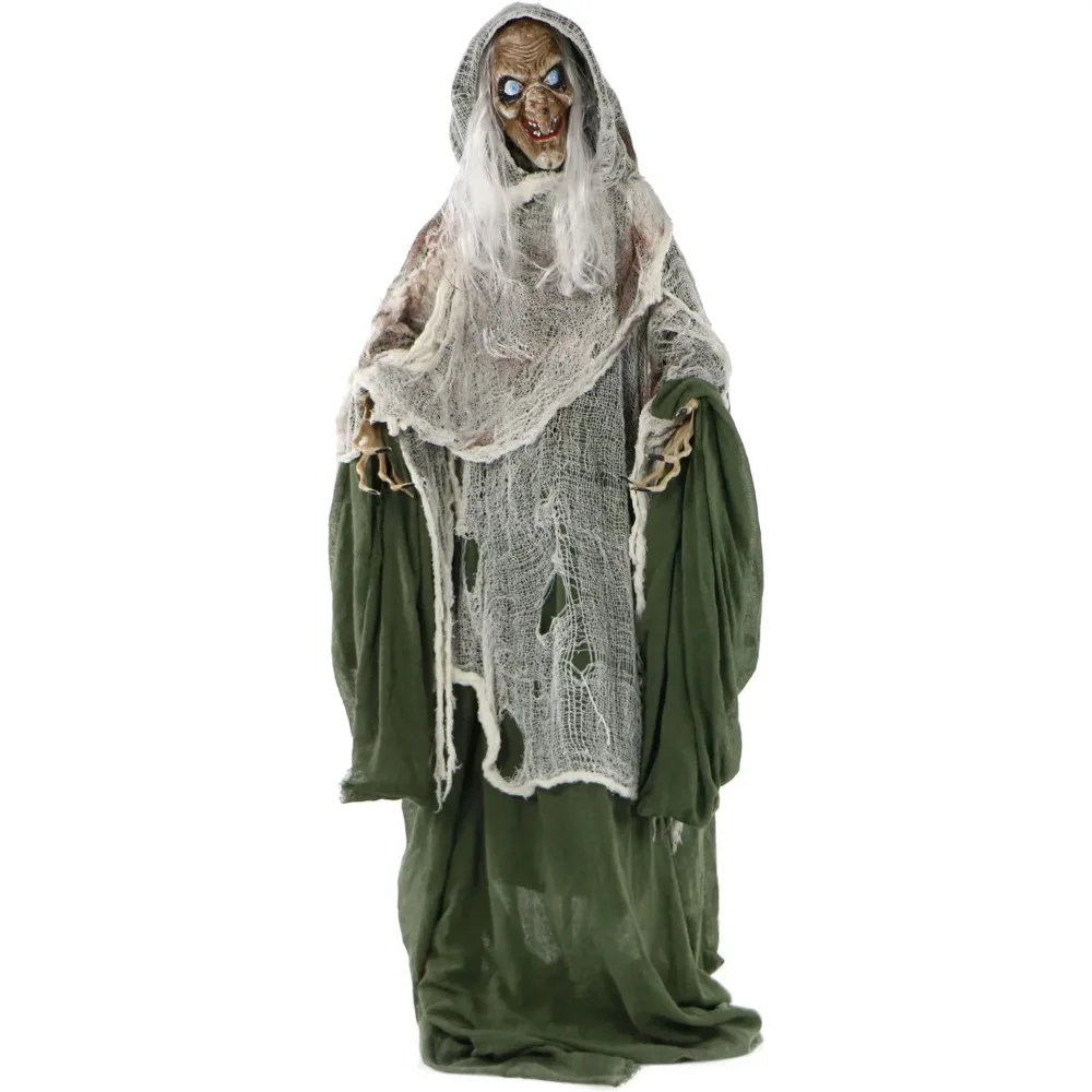 Life-Size Animated Talking Evil Witch Prop w/ Rotating Head for Indoor or Outdoor Halloween Decoration, Battery-Operated
Life-Size Animated Talking Evil Witch Prop w/ Rotating Head for Indoor or Outdoor Halloween Decoration, Battery-Operated