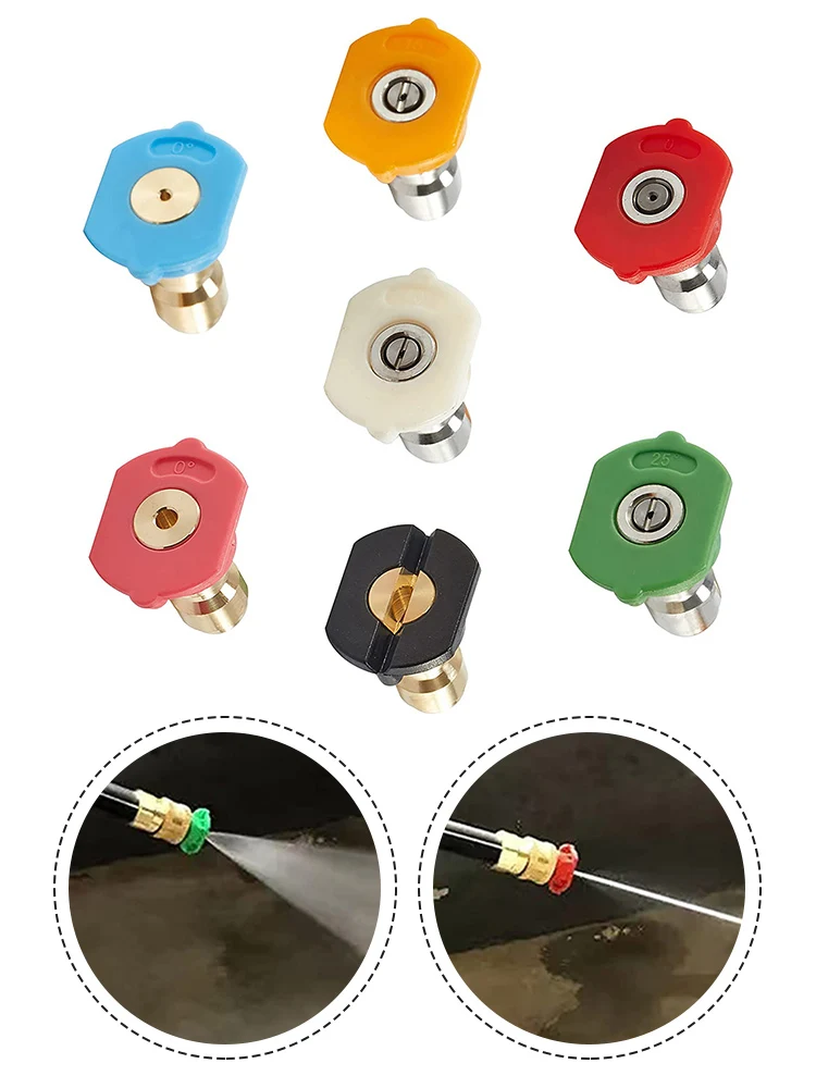 7Pcs/set High Pressure Washer Sprayer Nozzle Tip 1/4inch Inch Fitting Male Thread Quick Connect 0 15 25 40 65 Degree Water Jet
7Pcs/set High Pressure Washer Sprayer Nozzle Tip 1/4inch Inch Fitting Male Thread Quick Connect 0 15 25 40 65 Degree Water Jet