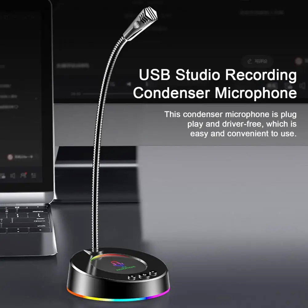 Desk Microphone Great Clear Sound Quality Plug Play USB Studio Recording Condenser Microphone for Live Show 
Desk Microphone Great Clear Sound Quality Plug Play USB Studio Recording Condenser Microphone for Live Show