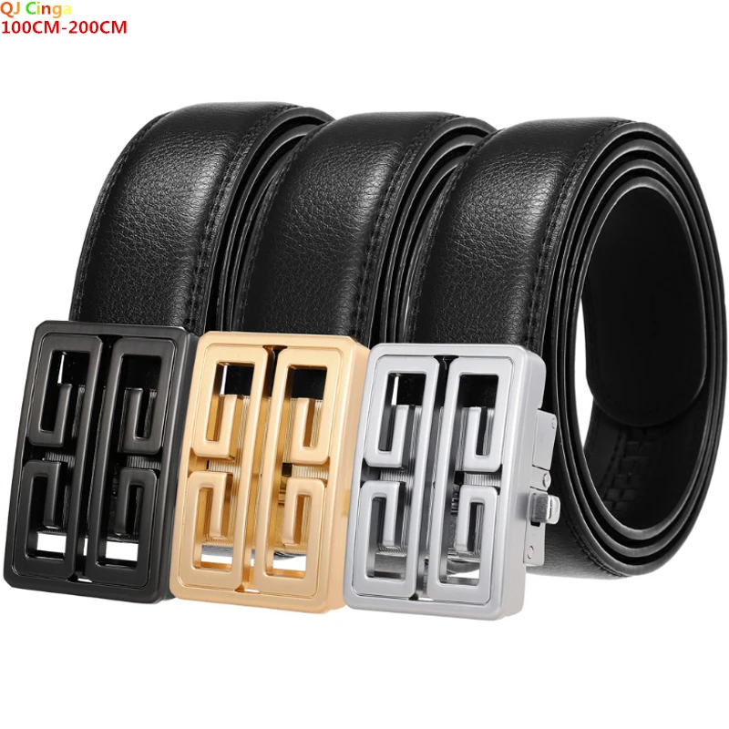 

Black Belt Men Fashion Casual Belts Metal Buckle Cinturon Male Waistband 100cm 110cm 120cm 130cm 140cm 150cm 160cm 170cm-200cm