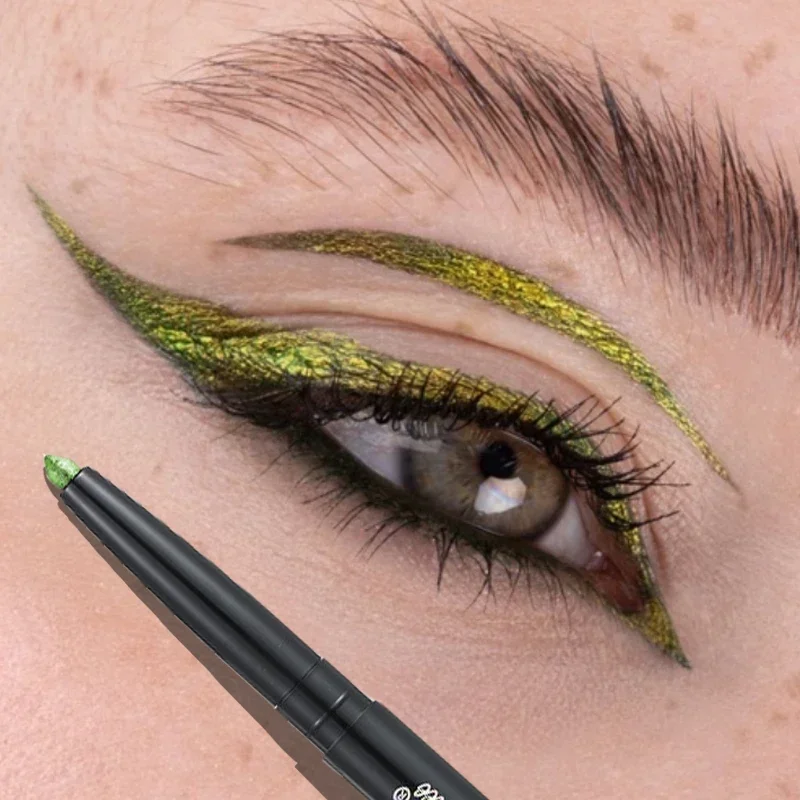 

Chrome Eyeliner Pencil Waterproof Lasting Metallic Diamond Glitter Eye Shadow Lying Silkworm Pearlescent Green Purple Eye Makeup