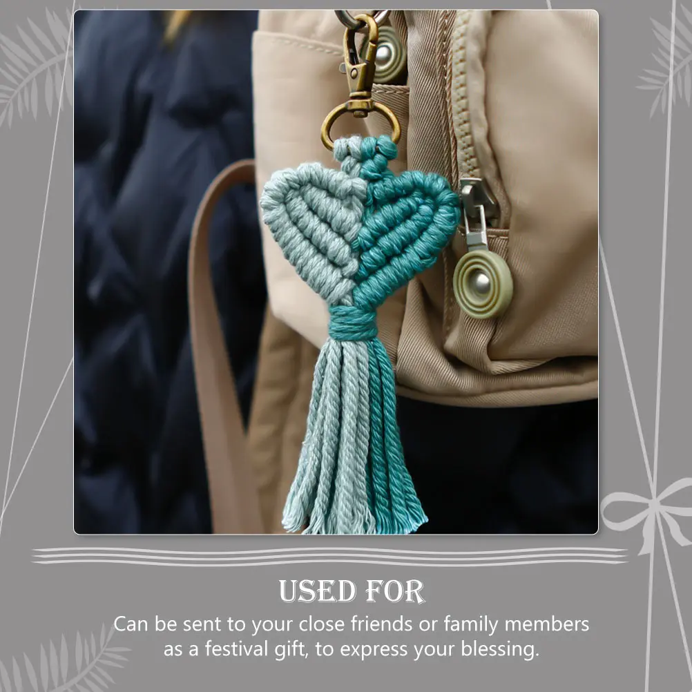 Knitted Heart Couple Keychain - Handwoven Love Charm 6 S93c5581a45b043bb9b40957047a92b8d4