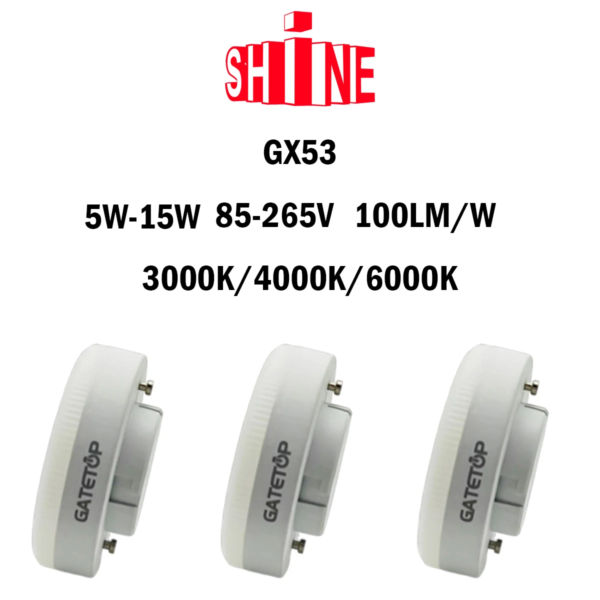 12PCS/LOT Amazon explosive LED cabinet spotlight GX53 AC85-265V high light efficiency no flickering warm white light 5W-15W
12PCS/LOT Amazon explosive LED cabinet spotlight GX53 AC85-265V high light efficiency no flickering warm white light 5W-15W