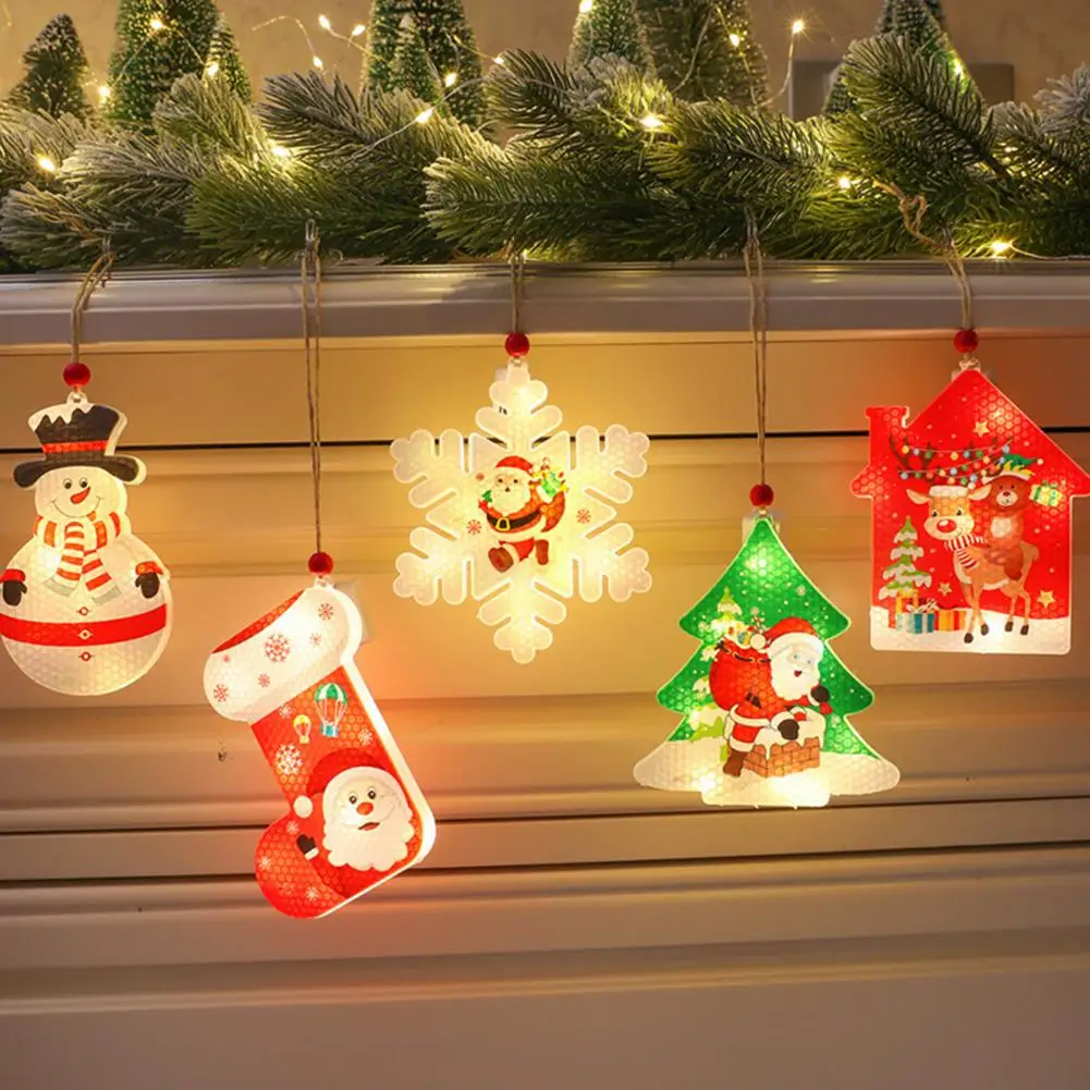 

Led Christmas Lights Led Lamp Sparkling Led Christmas Tree Pendants Waterproof Snowflake Snowman Xmas Decorations for Festive