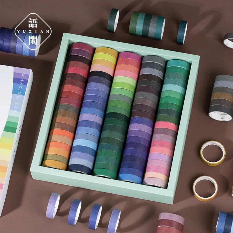 100 Pcs Solid Color Washi Tape Set Cute Rainbow Masking Tape Decorative Adhesive Tape Sticker Scrapbooking Journal Stationery 
100 Pcs Solid Color Washi Tape Set Cute Rainbow Masking Tape Decorative Adhesive Tape Sticker Scrapbooking Journal Stationery