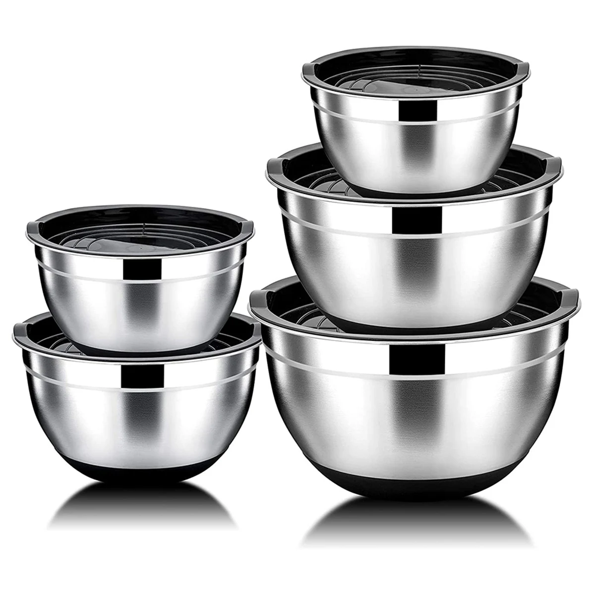 5 Pcs Mixing Bowl,Stainless Steel Salad Bowl with Airtight Lid&Non-Slip Base,Serving Bowl for Kitchen Cooking Baking,Etc
5 Pcs Mixing Bowl,Stainless Steel Salad Bowl with Airtight Lid&Non-Slip Base,Serving Bowl for Kitchen Cooking Baking,Etc