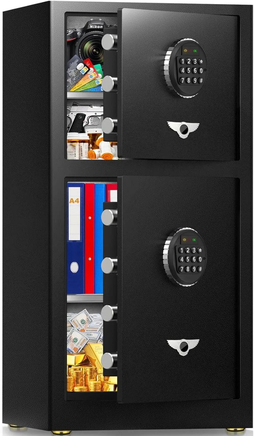 

8.0 Cuft Extra Large Home Safe Box Fireproof Waterproof with【HIDDEN LOCK BOX】 Heavy Duty Anti-Theft Digital Security Fire Proof